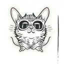 cat chipmunk frog tattoo design idea