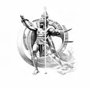 Alexander the Great and atlas Greek god tattoo design idea