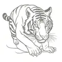 falling tiger tattoo design idea