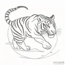 falling tiger tattoo design idea