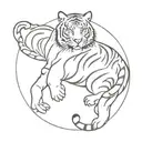 falling tiger tattoo design idea
