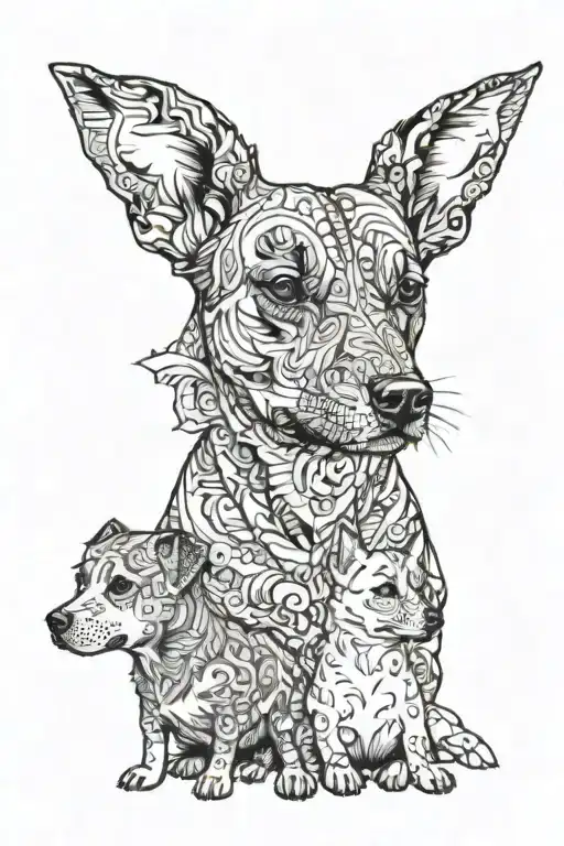 husband birth time 11:30am and dogs date of birth 23 April 202 and 12 june 2022 tattoo design idea