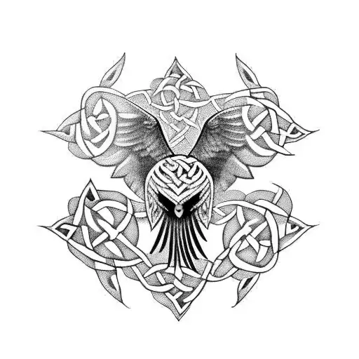 celtic raven tattoo design idea