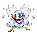 Tweety bird holding a heart that says I love you Nanny tattoo design idea