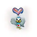 Tweety bird holding a heart that says I love you Nanny tattoo design idea