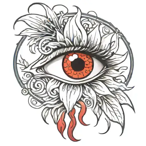 Eye tattoo with red spider lily eye crying blood tattoo design idea