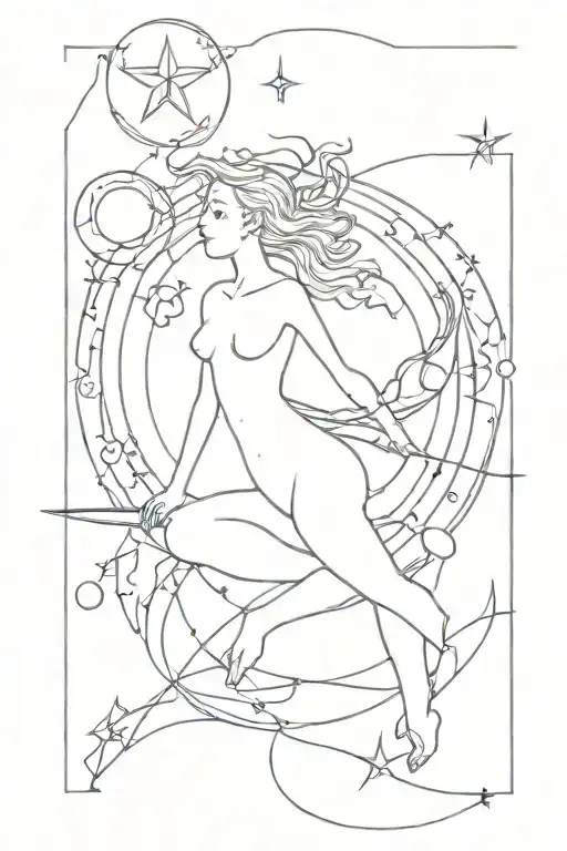 /image mantra dragon goddess Venus Sexuality Stars, , lines, interweaving, planets: Mercury, Pluto, cycles Moon tattoo design idea
