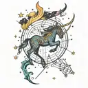 Sagittarius constellation tattoo design idea