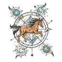 Sagittarius constellation tattoo design idea