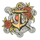 Anchor and heart tattoo design idea