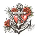 Anchor and heart tattoo design idea