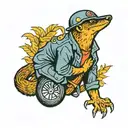 mongoose wearing wwII helmet tattoo design idea