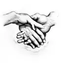 I want you to recreate "the creation of Adam", but instead of god almost touching Adam's finger, I want him to shake it tattoo design idea