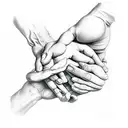 I want you to recreate "the creation of Adam", but instead of god almost touching Adam's finger, I want him to shake it tattoo design idea