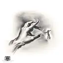 I want you to recreate "the creation of Adam", but instead of god almost touching Adam's finger, I want him to shake it tattoo design idea