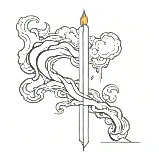 pillar of fire and smoke rising tattoo design idea