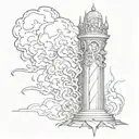 pillar of fire and smoke   tattoo design idea