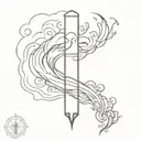 pillar of fire and smoke rising tattoo design idea