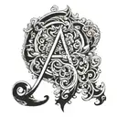 alphabet A tattoo design idea