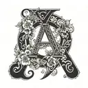 alphabet A tattoo design idea