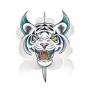 crouching white tiger  tattoo design idea