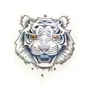 crouching white tiger  tattoo design idea