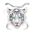 crouching white tiger  tattoo design idea