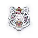 crouching white tiger  tattoo design idea