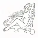 angel falling tattoo design idea