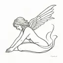 angel falling tattoo design idea