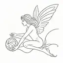 angel falling tattoo design idea