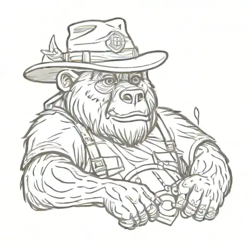 muscled Smokey the bear tattoo design idea