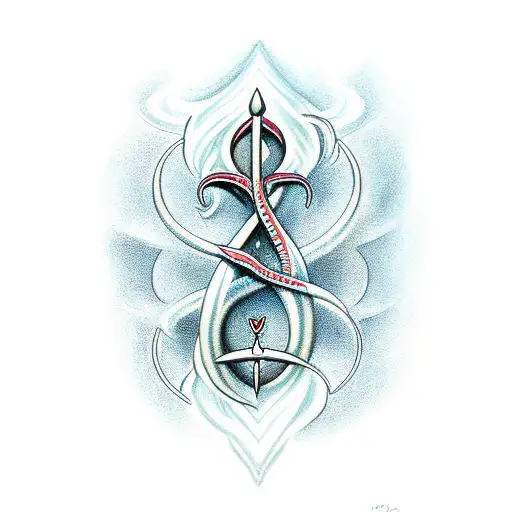 trident neptune with letters "F, I, D"  tattoo design idea