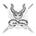 A welding torch intertwined with a snake tattoo design idea