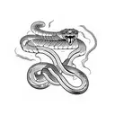 A welding torch intertwined with a snake tattoo design idea