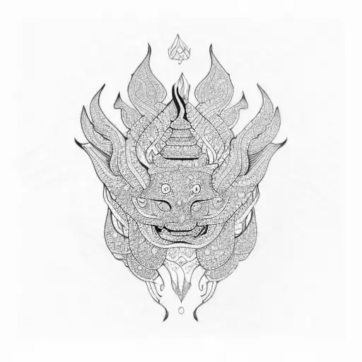 Ko Kyaw ( PIXEL BRUSH ARTSTUDIO ) - Full Back Tattoo Design of Myanmar  Traditional Dragon