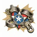 Texas flag and handcuffs memorial tattoo tattoo design idea