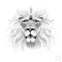 A majestic lion emerging from the sea tattoo design idea