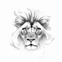 A majestic lion emerging from the sea tattoo design idea