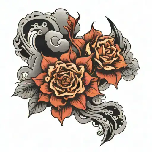 dark and cloud tattoo design idea