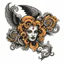 dark and cloud tattoo design idea