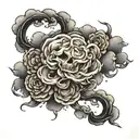 dark and cloud tattoo design idea