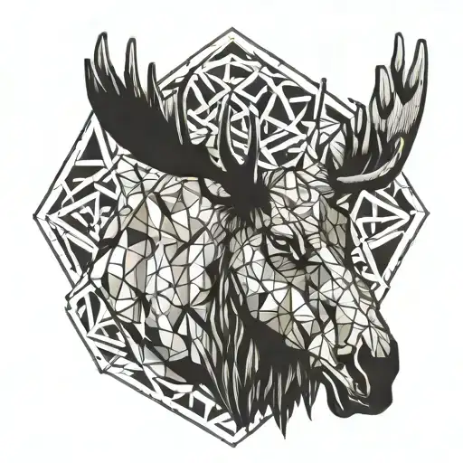 moose head tattoo design idea