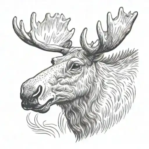 moose head tattoo design idea