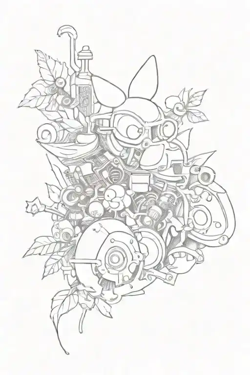 Combine elements from the years 1985 and 1986 to create a nostalgic tattoo design tattoo design idea
