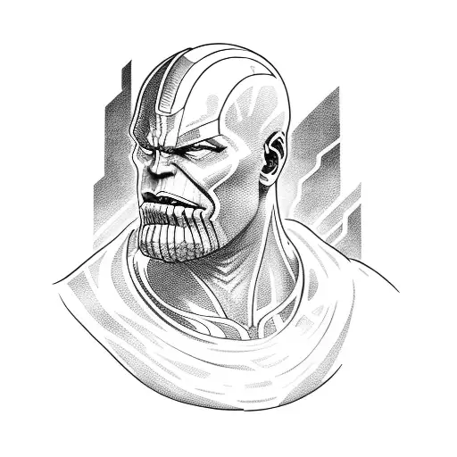 Thanos sitting  tattoo design idea