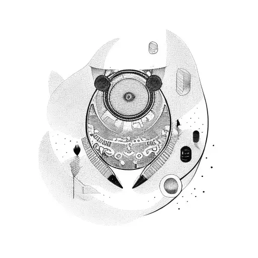 sound and drums tattoo design idea