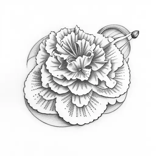 Carnation and snowdrop tattoo design idea