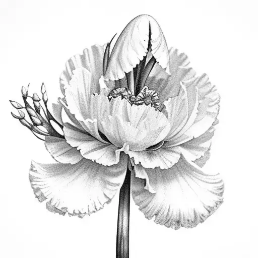 Carnation snowdrop tattoo design idea
