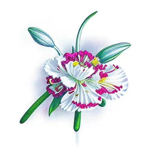 Carnation snowdrop tattoo design idea